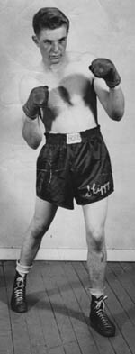John Skip Sherbak strikes a pose as a teen-age professional boxer in the late 1940s.