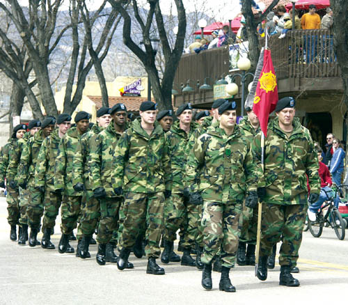 The Fort Carson Marching Unit strides down the 2600 block, receiving applause from the crowd
Westside Pioneer photo