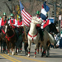 One of the horses in the Cavalier Trail Riding Club contingent gets a little rowdy.