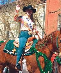 Teller County Fair Princess Shelby Melton waves to the crowd.