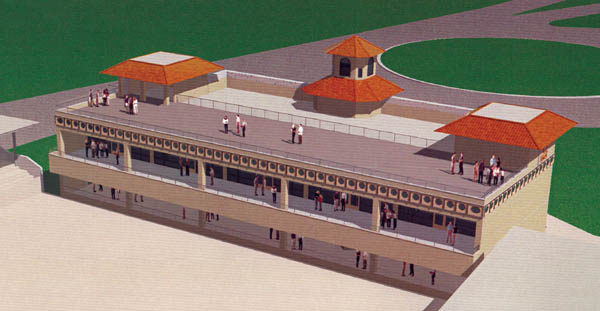 The proposed addition can be seen from the west side.  
Rendering courtesy of Pikes Peak or Bust Rodeo Foundation