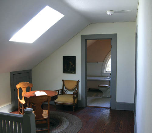 An open area on the third floor (once the servants quarters) of the Orchard House shows an original skylight 
and renovated bathroom.
Westside Pioneer photo