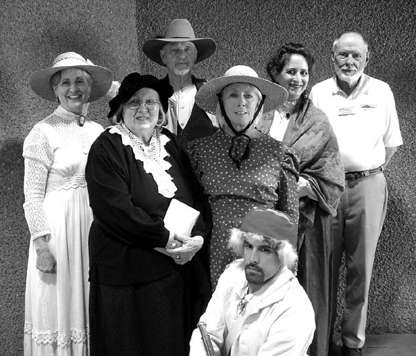 This years Magpie Players cast members are (from left)
Bonnie Frumm, Bette Lamore, Dave Durkee, Suzanne
Jarvinen, Dana Haefner and Lee Tatum. In front is Bret Tennis.
Courtesy of Garden of the Gods Visitor & Nature Center