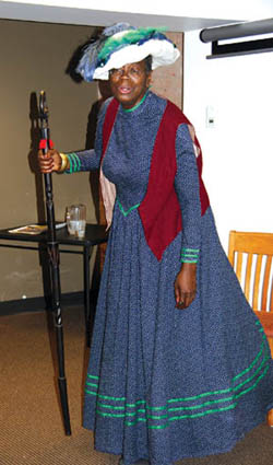 Opalanga Pugh impersonates former slave/Colorado pioneer Clara Brown for Carnegie Day.
Westside Pioneer photo