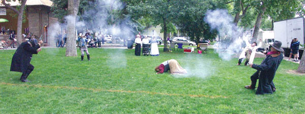 Old West Reinactors catch themselves in a crossfire during their show
Westside Pioneer photo