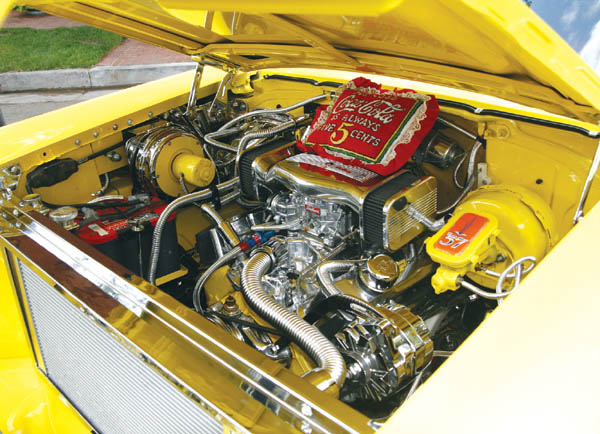 The shiny engine compartment of Larry Losacsos 57 Chevy.
Westside Pioneer photo