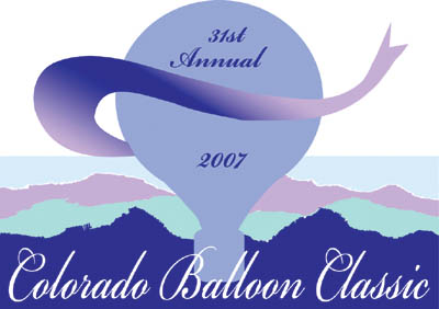 Dana Susan Beasley won the design competition with her Colorado Balloon Classic logo (right) for the 31st annual 
event. The selection won her a ride in a hot-air balloon during the Classic over Labor Day weekend.
Logo courtesy of  Dana Susan Beasley